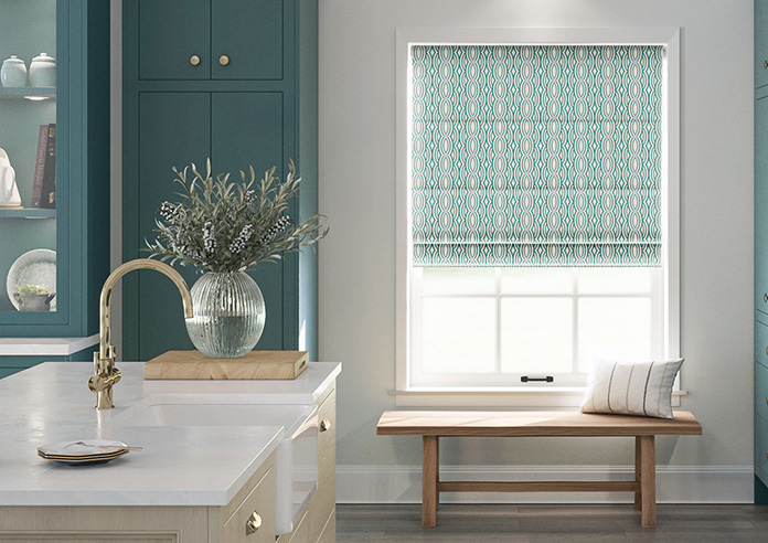 Opulent Scallop, Jade - Roman Blind - Image 3